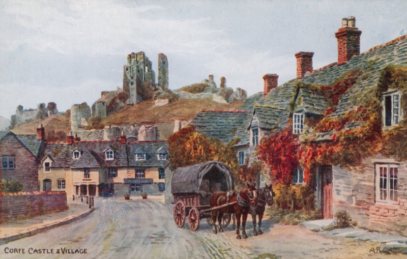 Corfe slott og landsby av Alfred Robert Quinton