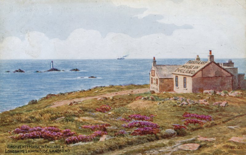 Første og siste hus i England og Longships Lighthouse, Lands End av Alfred Robert Quinton