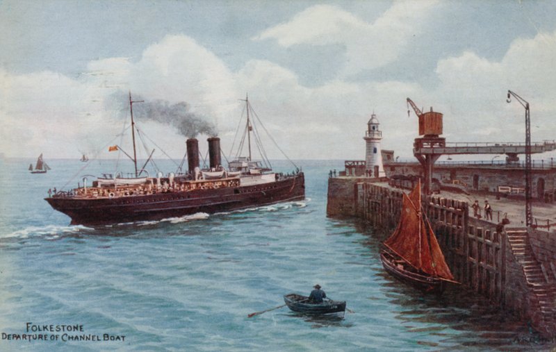 Folkestone, avgang fra Channel Boat av Alfred Robert Quinton