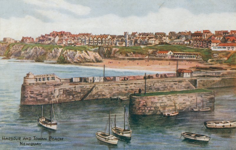 Harbor og Towan Beach, Newquay av Alfred Robert Quinton