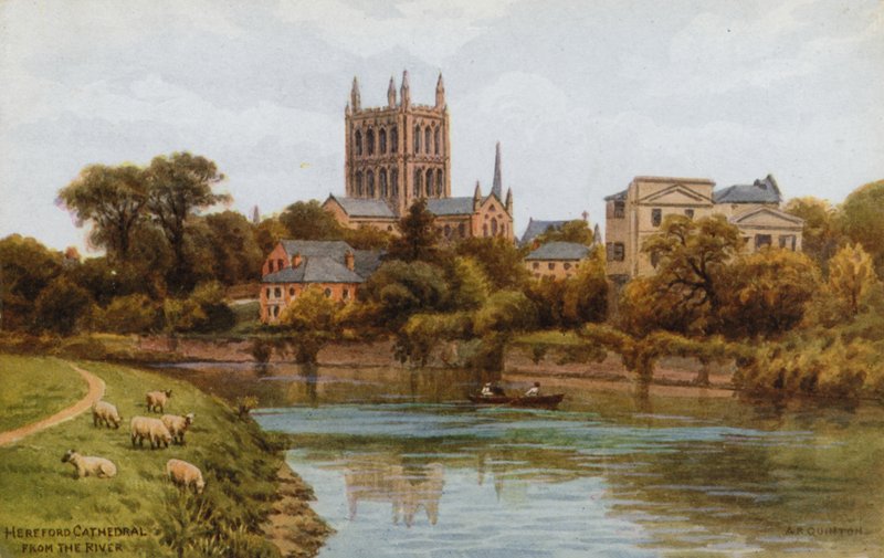 Hereford katedral, fra elven av Alfred Robert Quinton