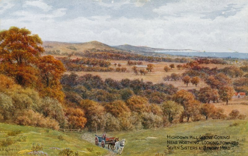 Highdown Hill (over Goring), nær Worthing, med utsikt mot Seven Sisters og Beachy Head av Alfred Robert Quinton