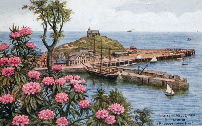 Lantern Hill and Pier, Ilfracombe, (Rhododendron Time) av Alfred Robert Quinton