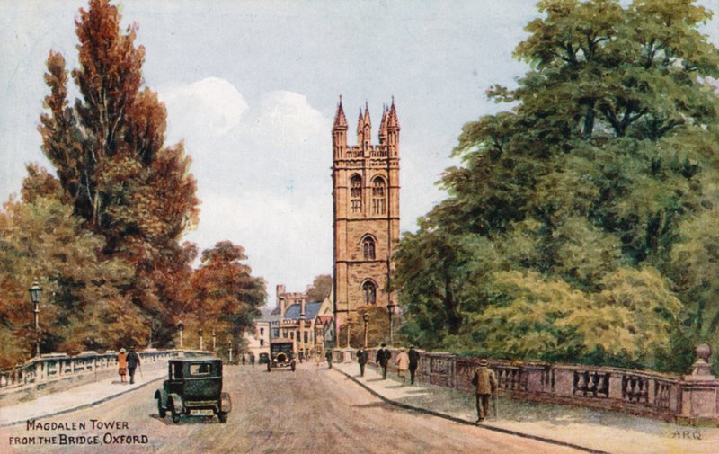 Magdalen Tower, fra broen, Oxford av Alfred Robert Quinton