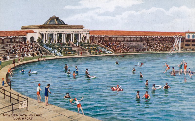New Sea Bathing Lake, Southport av Alfred Robert Quinton
