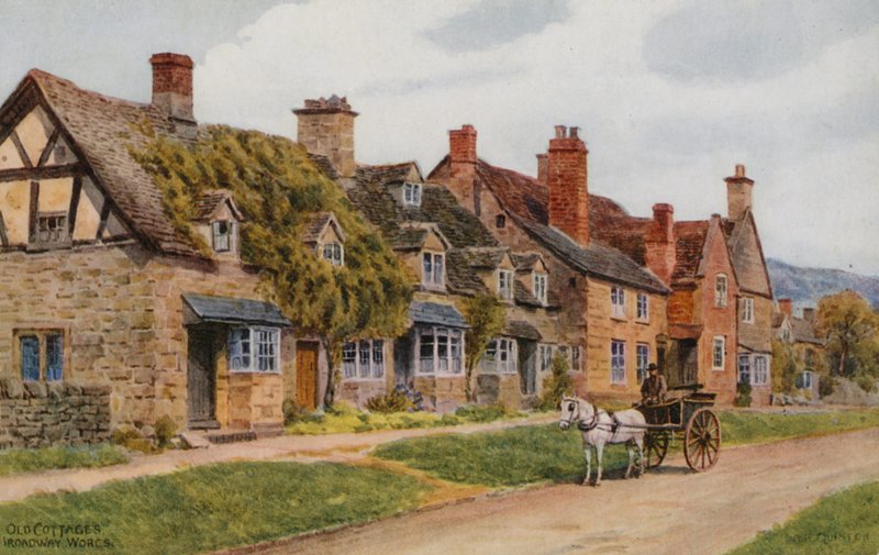 Old Cottages, Broadway, Worcs av Alfred Robert Quinton