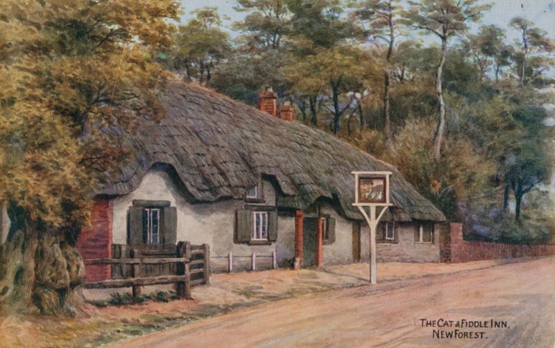 The Cat and the Fiddle Inn, New Forest av Alfred Robert Quinton