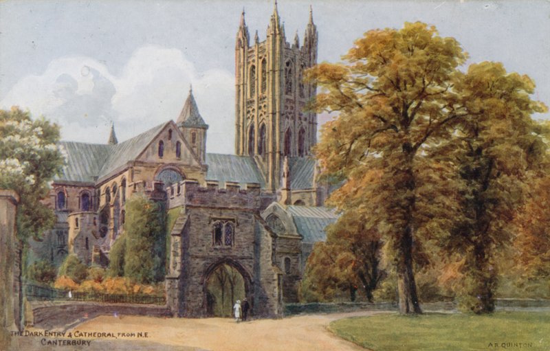 The Dark Entry und Cathedral, fra N E, Canterbury av Alfred Robert Quinton