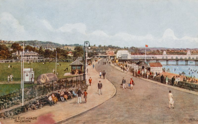 The Esplanade, Paignton (farge litho) av Alfred Robert Quinton
