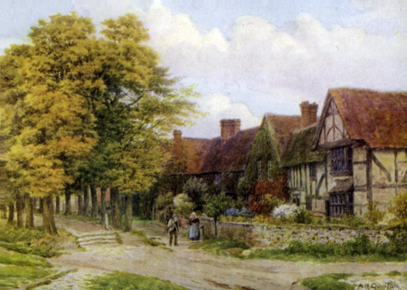 The Priory, Steventon, Berks (farge litho) av Alfred Robert Quinton
