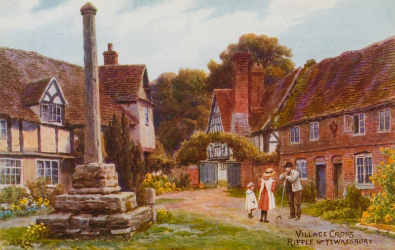 Village Cross, Ripple nær Tewkesbury av Alfred Robert Quinton