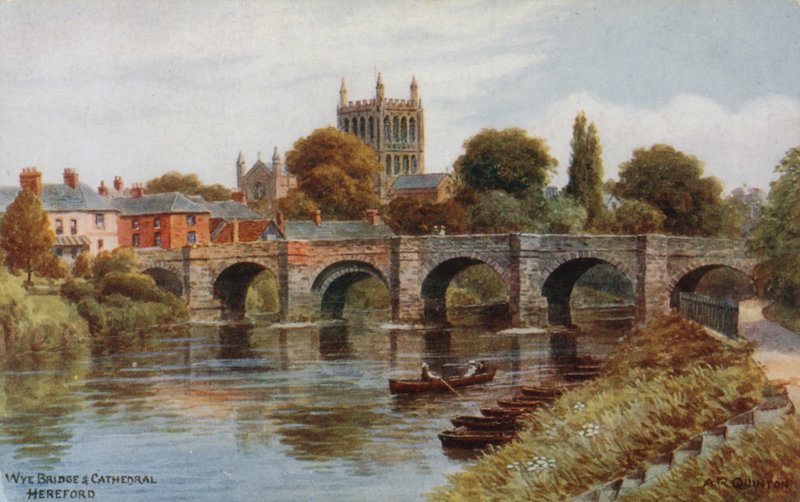 Wye Bridge and Cathederal, Hereford av Alfred Robert Quinton