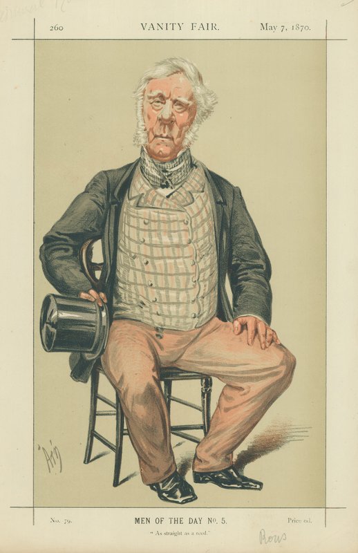 Admiral Rous, As straight as a reed, 7. mai 1870, Vanity Fair tegneserie av Alfred Thompson