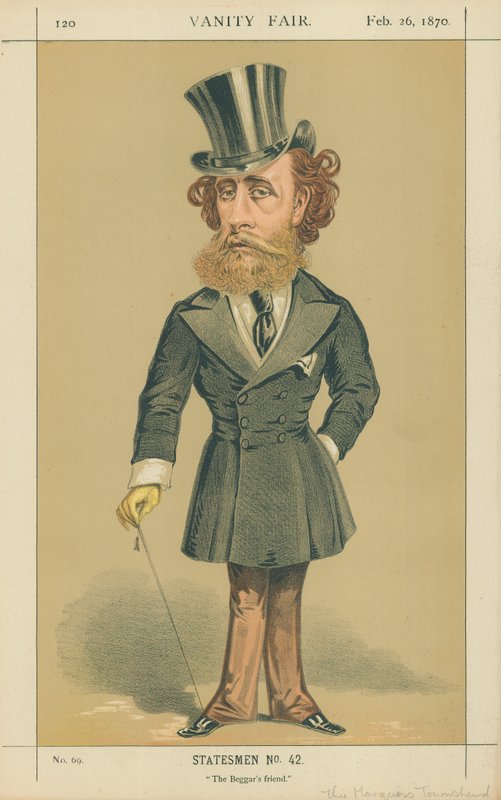 The Marquis (John) Townshend, The Beggar's Friend, 26. februar 1870, Vanity Fair tegneserie av Alfred Thompson
