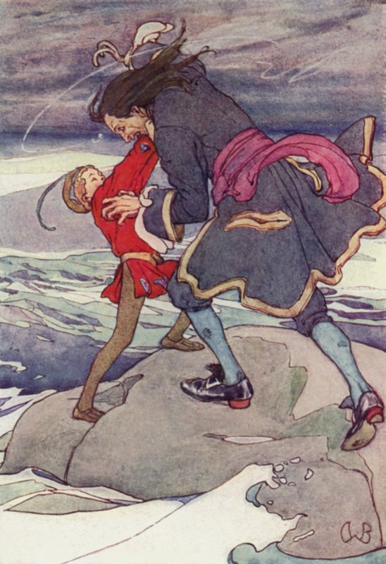 En voldsom kamp fulgte (farge litho) av Alice Bolingbroke (after) Woodward