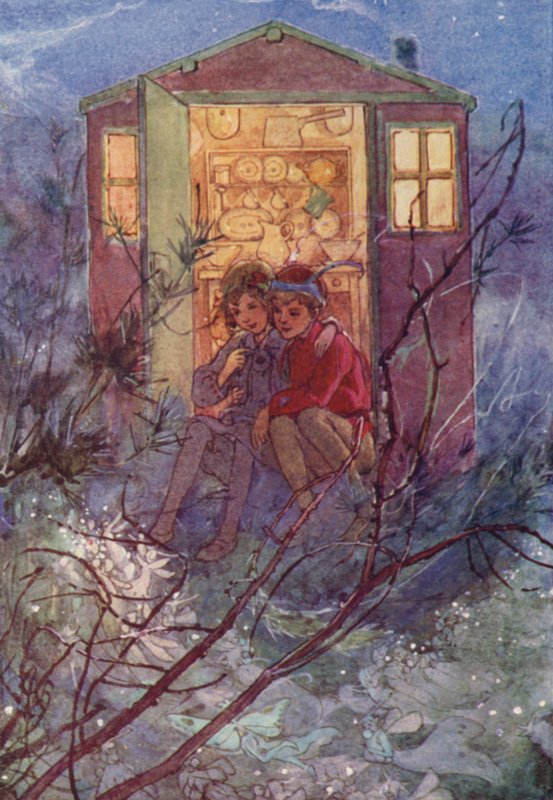 Med våren kommer Wendy (farge litho) av Alice Bolingbroke (after) Woodward