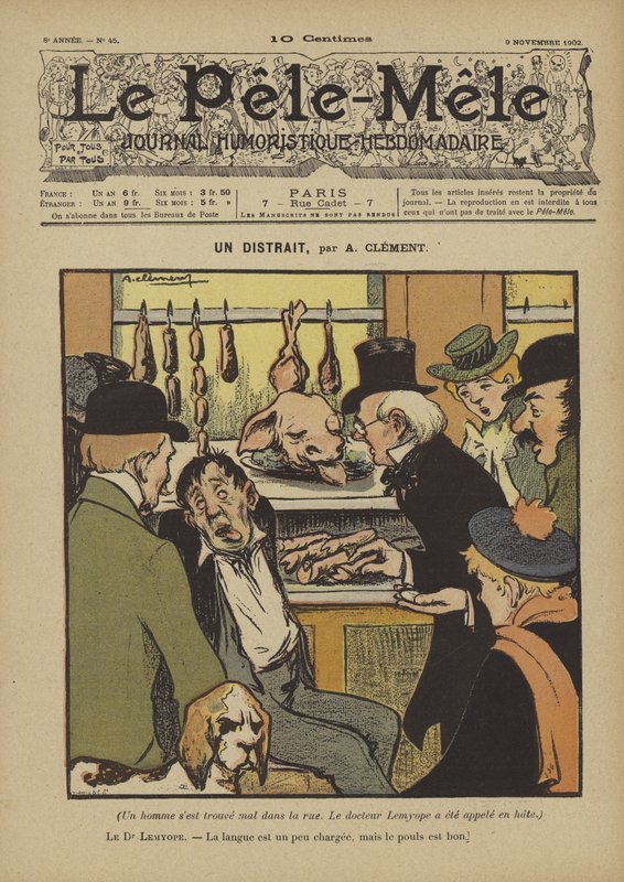 En distrahert. Illustrasjon for Le Pele-Mele, 1902 av Aline Clement