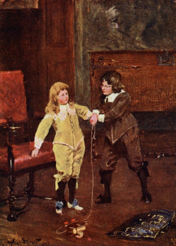 Oliver og Charles (farge litho) av Allan (after) Stewart
