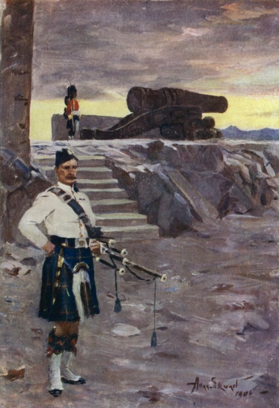 Mons Meg (farge litho) av Allan Stewart