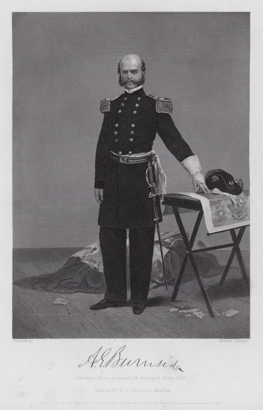 Ambrose Everett Burnside (gravering) av Alonzo (after) Chappel