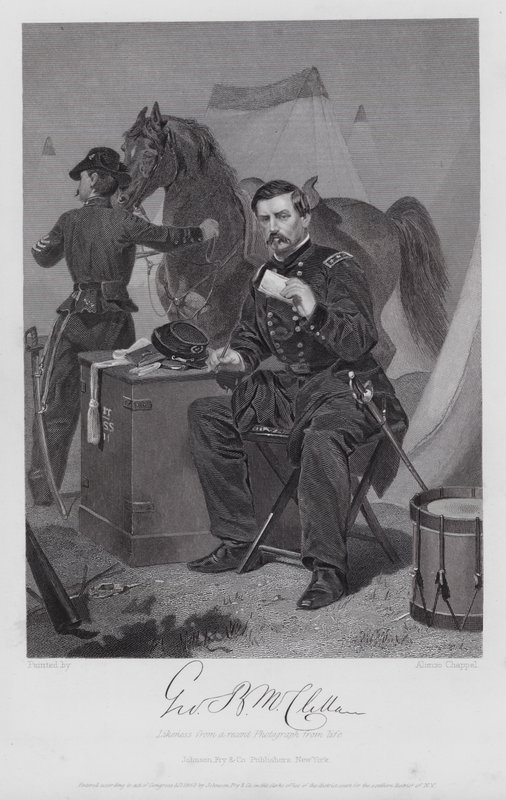 George Brinton McClellan (gravering) av Alonzo (after) Chappel