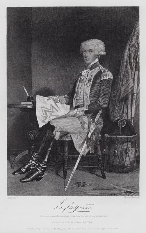 Gilbert Motier De Lafayette (gravering) av Alonzo (after) Chappel