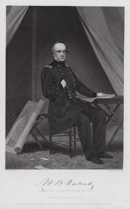 Henry Wager Halleck (gravering) av Alonzo (after) Chappel