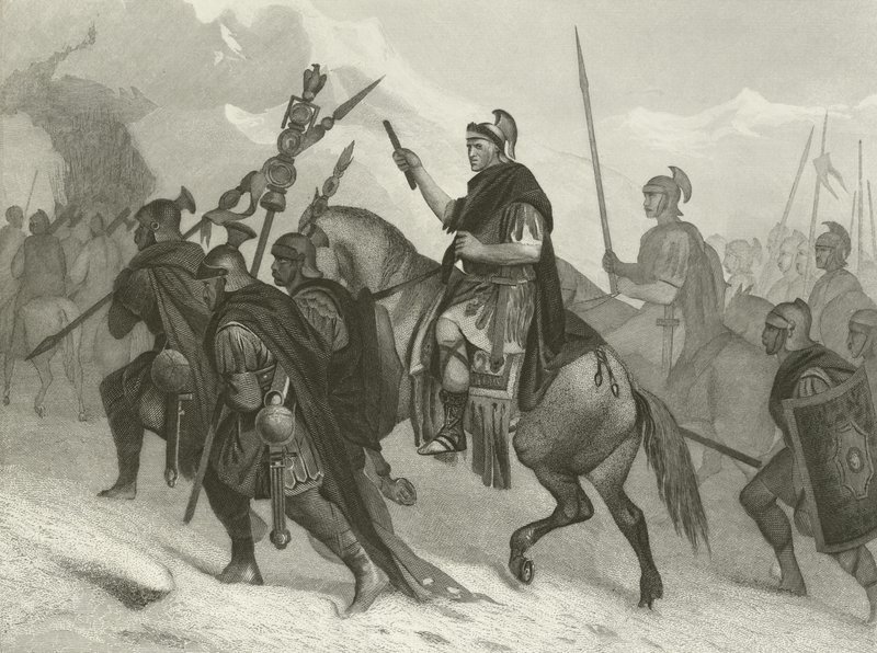 Hannibal og hans hær krysset Alpene, 218 f.Kr av Alonzo Chappel