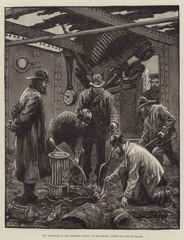 The Steerage of the Steamer Solway, ved Kingstown, etter brannen om bord av Aloysius O