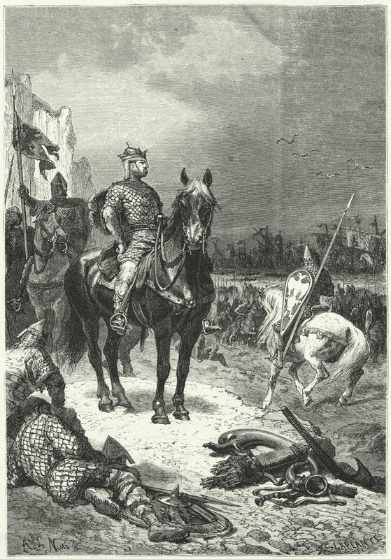 Landing av Robert Guiscards normanniske flåte på Sicilia av Alphonse Marie de (after) Neuville
