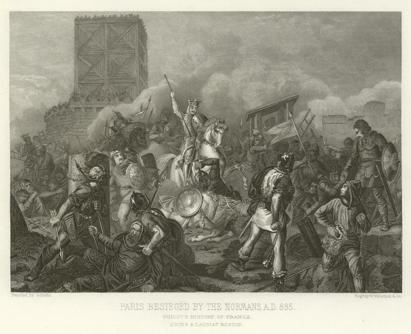 Paris beleiret av normannerne, 885 e.Kr av Alphonse Marie de Neuville
