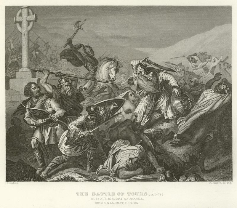 Slaget ved Tours, 732 e.Kr av Alphonse Marie de Neuville