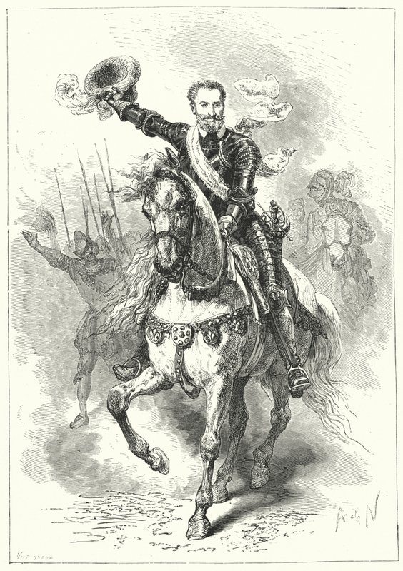 Henry IV av Frankrike i slaget ved Ivry, 1590 av Alphonse Marie de after Neuville
