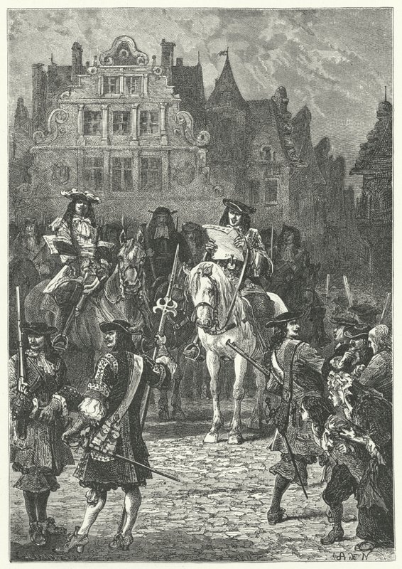 Proklamasjon av opphevelsen av Ediktet av Nantes av Ludvig XIV, 1685 av Alphonse Marie de after Neuville