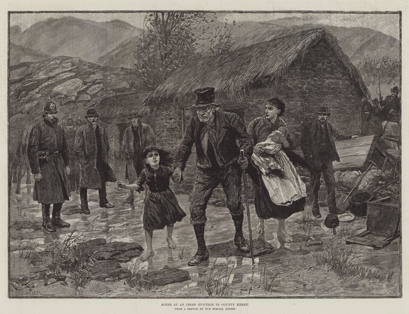 Scene ved en irsk utkastelse i County Kerry av Amedee Forestier