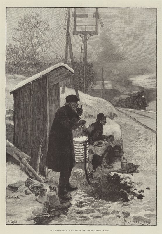 Signalmannens julemiddag på jernbanen av Amedee Forestier