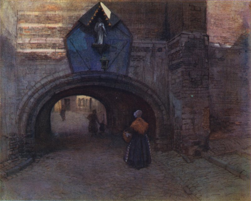 Buegang under Vieille Boucherie, Antwerpen av after Amedee Forestier