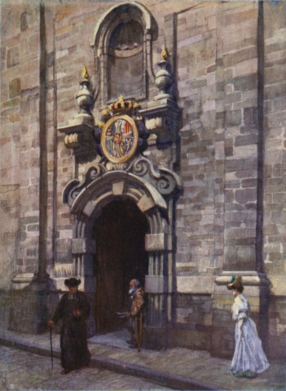 Inngang til den gamle karmelittkirken, Brussel av after Amedee Forestier