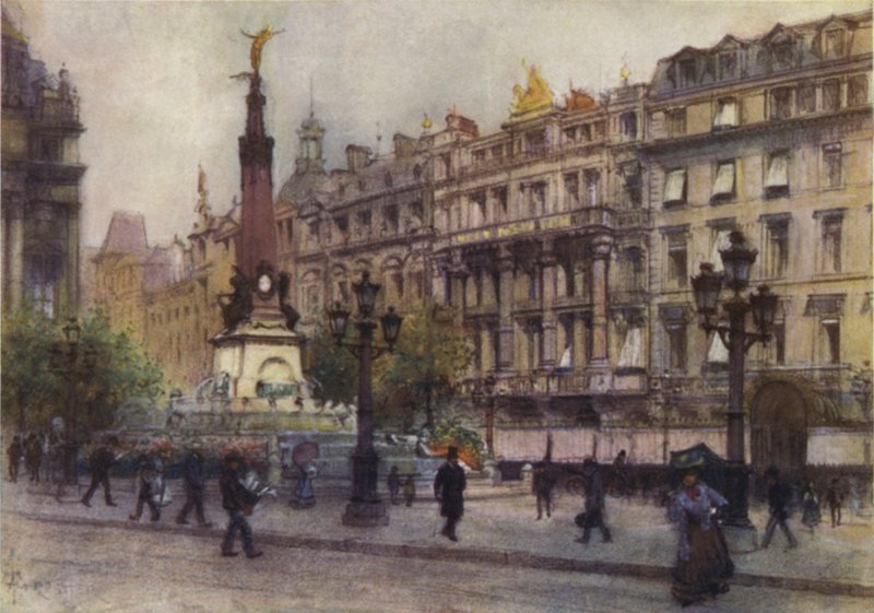 Place de Brouckere, Brussel av after Amedee Forestier
