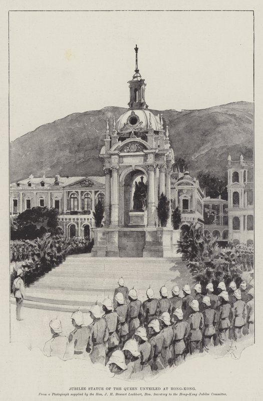 Jubileumsstatuen av dronningen avduket i Hong-Kong av Amedee Forestier