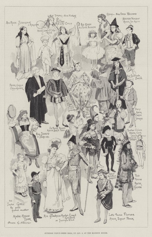 Juvenile Fancy-Dress Ball, 5. januar, på Mansion House av Amedee Forestier
