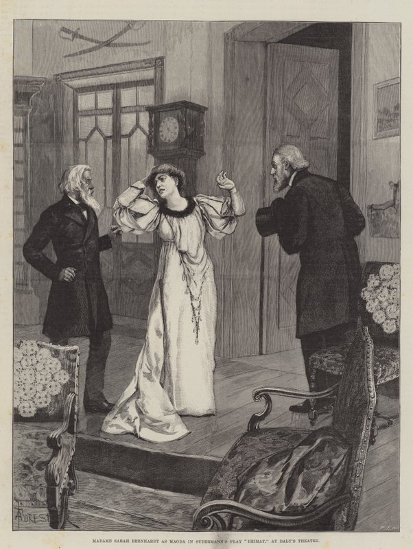 Madame Sarah Bernhardt som Magda i Sudermanns skuespill Heimat, på Daly