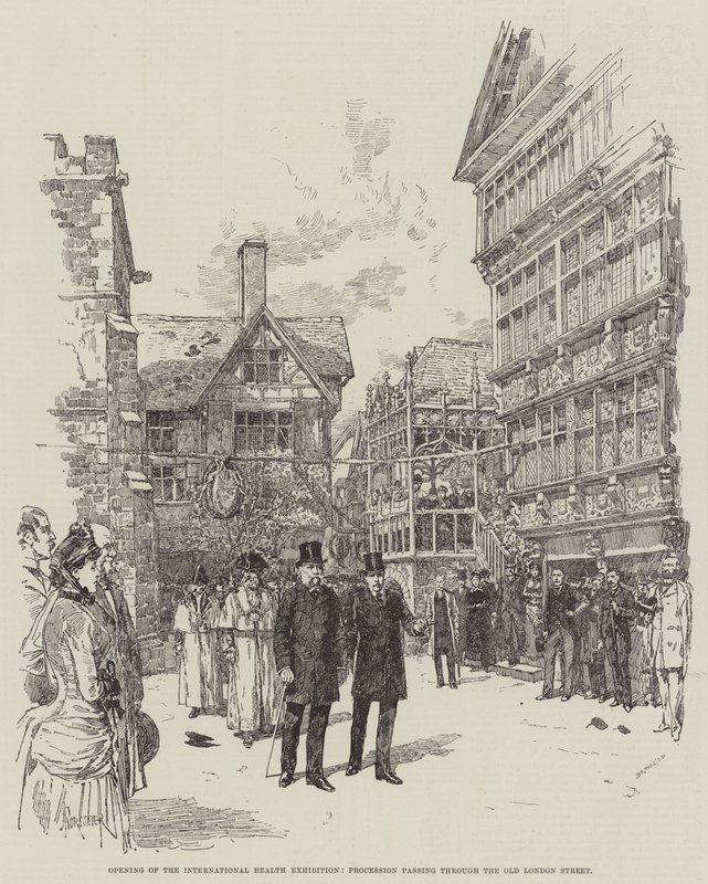 Åpning av den internasjonale helseutstillingen, prosesjon som går gjennom Old London Street av Amedee Forestier