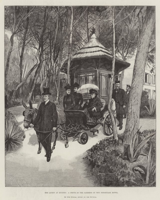 Dronningen på Hyeres, en Drive in the Gardens of the Hermitage Hotel av Amedee Forestier