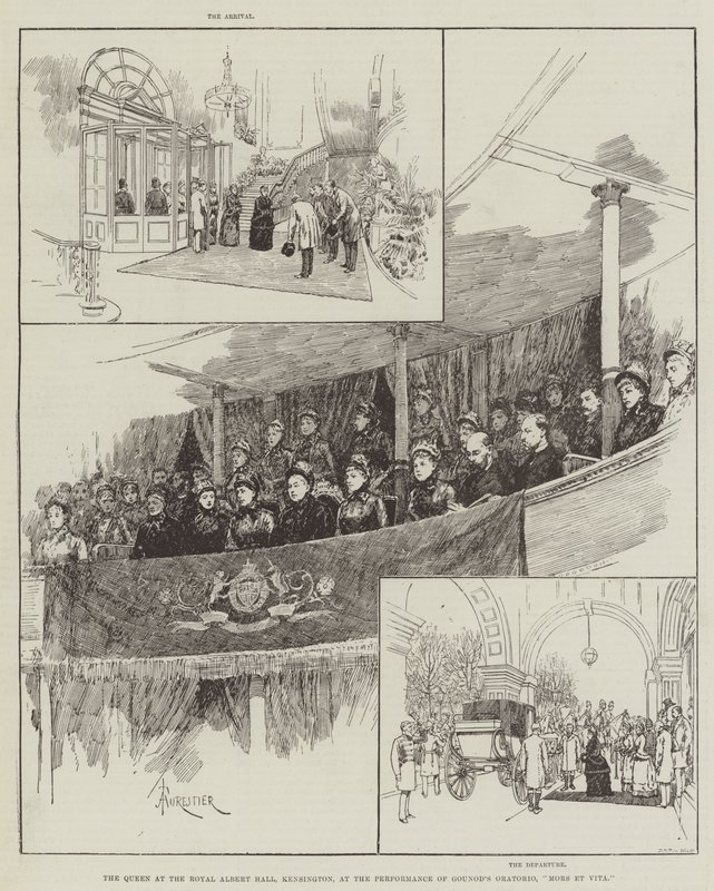Dronningen i Royal Albert Hall, Kensington, ved fremføringen av Gounod