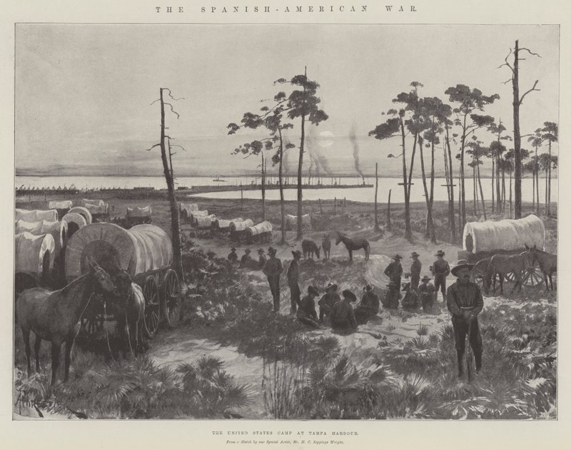 Den spansk-amerikanske krigen, USAs leir ved Tampa havn av Amedee Forestier