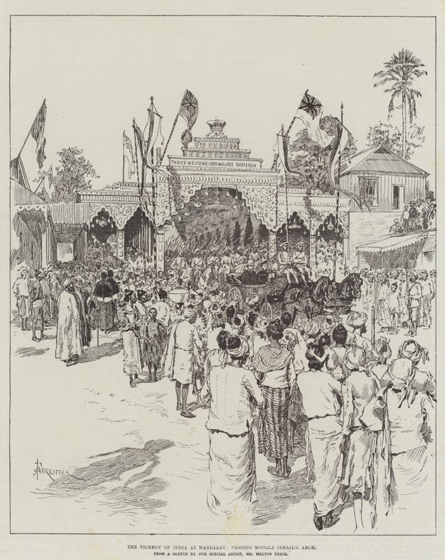 Visekongen av India ved Mandalay, passerer Moolla Ismails bue av Amedee Forestier