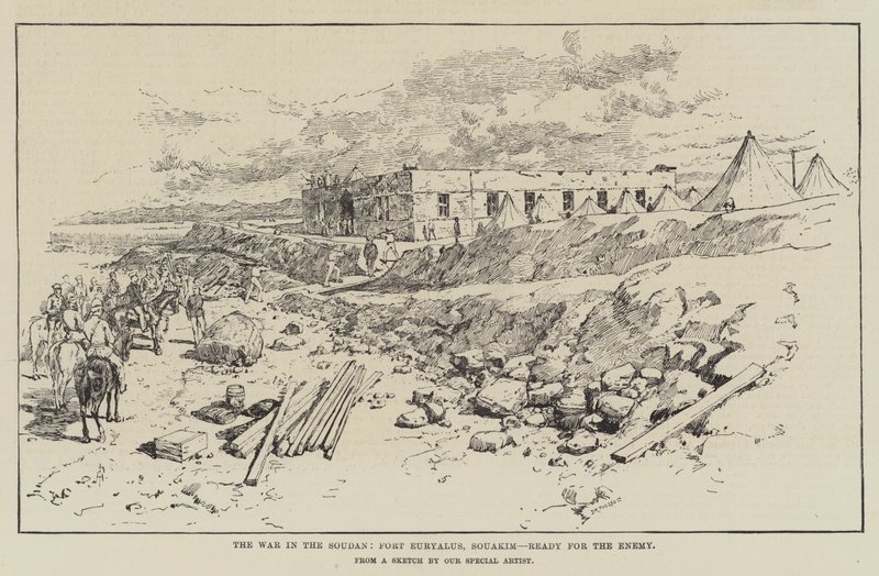 Krigen i Soudan, Fort Euryalus, Souakim, klar for fienden av Amedee Forestier