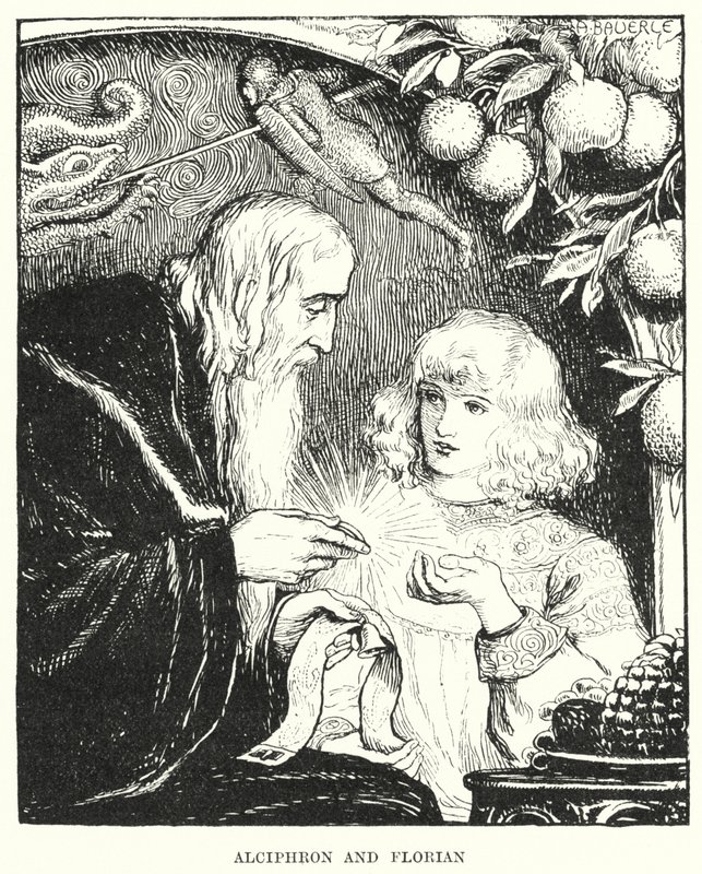 Alciphron og Florian (gravering) av Amelia M. (attr.to) Bowerley or Bauerle
