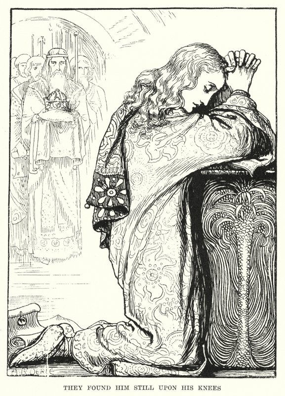 De fant ham fortsatt på knærne (gravering) av Amelia M. (attr.to) Bowerley or Bauerle